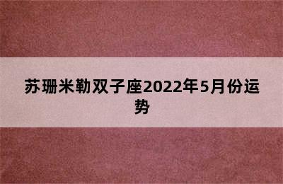 苏珊米勒双子座2022年5月份运势