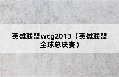 英雄联盟wcg2013（英雄联盟全球总决赛）