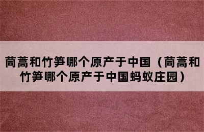 茼蒿和竹笋哪个原产于中国（茼蒿和竹笋哪个原产于中国蚂蚁庄园）