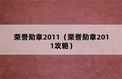 荣誉勋章2011（荣誉勋章2011攻略）