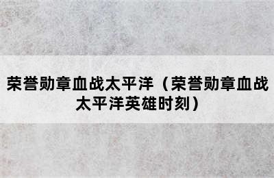 荣誉勋章血战太平洋（荣誉勋章血战太平洋英雄时刻）