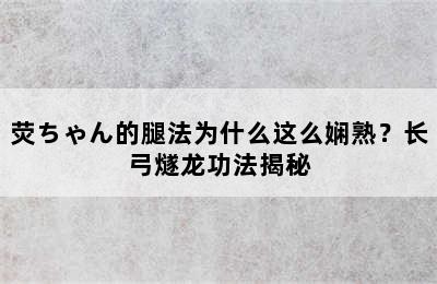 荧ちゃん的腿法为什么这么娴熟？长弓燧龙功法揭秘