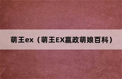 萌王ex（萌王EX嬴政萌娘百科）