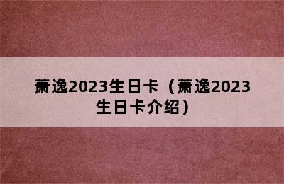 萧逸2023生日卡（萧逸2023生日卡介绍）