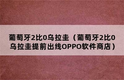 葡萄牙2比0乌拉圭（葡萄牙2比0乌拉圭提前出线OPPO软件商店）