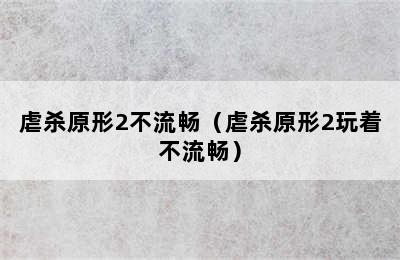 虐杀原形2不流畅（虐杀原形2玩着不流畅）