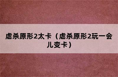 虐杀原形2太卡（虐杀原形2玩一会儿变卡）