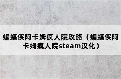 蝙蝠侠阿卡姆疯人院攻略（蝙蝠侠阿卡姆疯人院steam汉化）