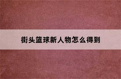 街头篮球新人物怎么得到