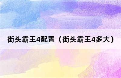 街头霸王4配置（街头霸王4多大）