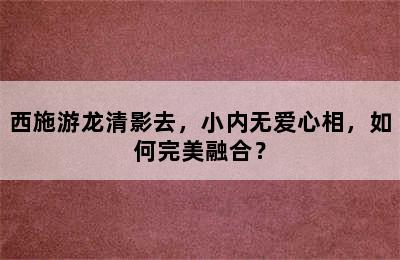 西施游龙清影去，小内无爱心相，如何完美融合？