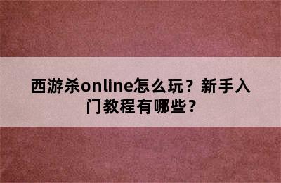 西游杀online怎么玩？新手入门教程有哪些？