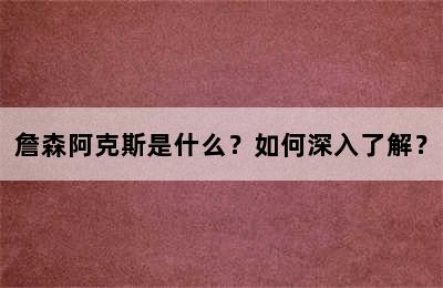 詹森阿克斯是什么？如何深入了解？