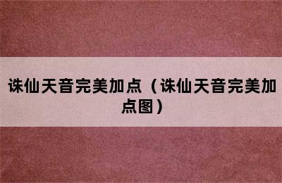 诛仙天音完美加点（诛仙天音完美加点图）