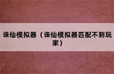 诛仙模拟器（诛仙模拟器匹配不到玩家）