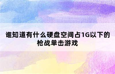 谁知道有什么硬盘空间占1G以下的枪战单击游戏