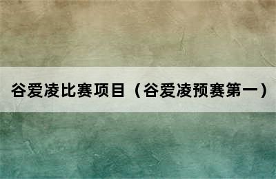 谷爱凌比赛项目（谷爱凌预赛第一）