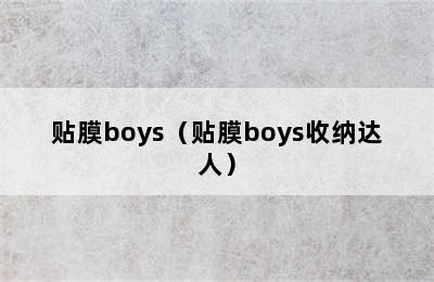 贴膜boys（贴膜boys收纳达人）