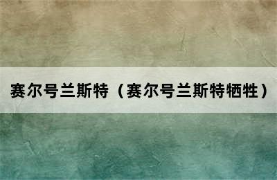 赛尔号兰斯特（赛尔号兰斯特牺牲）