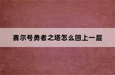 赛尔号勇者之塔怎么回上一层