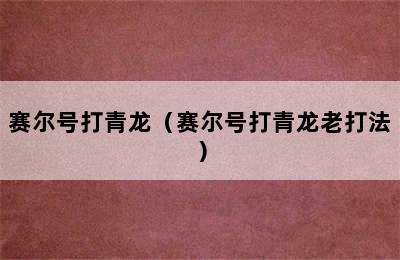 赛尔号打青龙（赛尔号打青龙老打法）