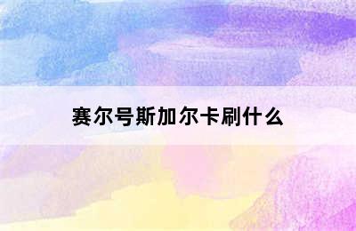 赛尔号斯加尔卡刷什么