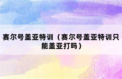 赛尔号盖亚特训（赛尔号盖亚特训只能盖亚打吗）