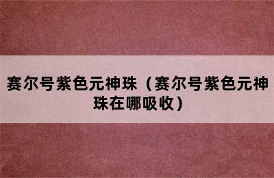 赛尔号紫色元神珠（赛尔号紫色元神珠在哪吸收）