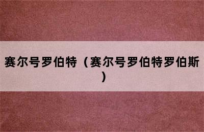 赛尔号罗伯特（赛尔号罗伯特罗伯斯）