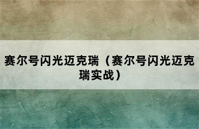 赛尔号闪光迈克瑞（赛尔号闪光迈克瑞实战）