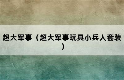 超大军事（超大军事玩具小兵人套装）