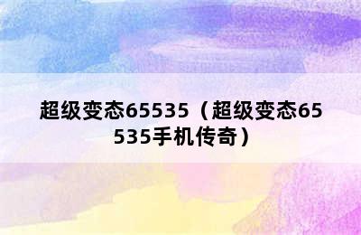 超级变态65535（超级变态65535手机传奇）