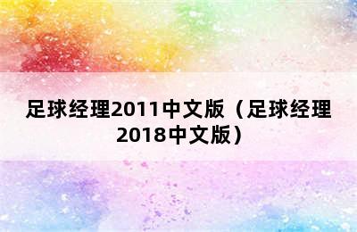 足球经理2011中文版（足球经理2018中文版）