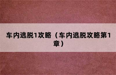 车内逃脱1攻略（车内逃脱攻略第1章）