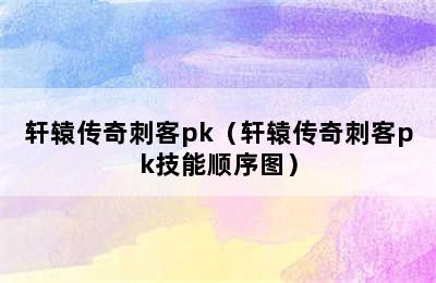 轩辕传奇刺客pk（轩辕传奇刺客pk技能顺序图）