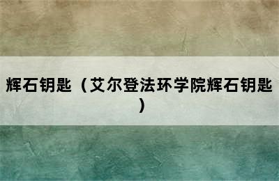 辉石钥匙（艾尔登法环学院辉石钥匙）