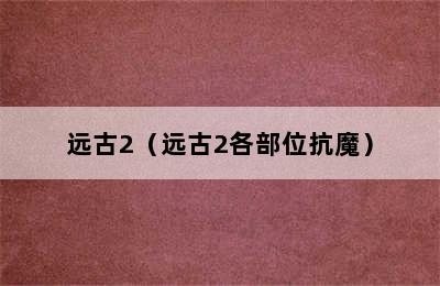 远古2（远古2各部位抗魔）