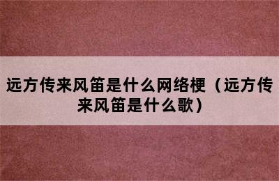 远方传来风笛是什么网络梗（远方传来风笛是什么歌）