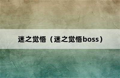 迷之觉悟（迷之觉悟boss）