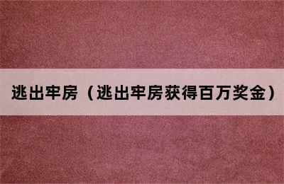 逃出牢房（逃出牢房获得百万奖金）