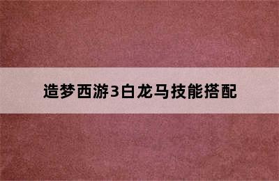 造梦西游3白龙马技能搭配