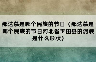 那达慕是哪个民族的节日（那达慕是哪个民族的节日河北省玉田县的泥装是什么形状）