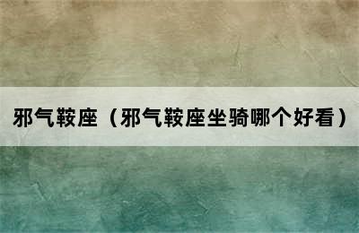 邪气鞍座（邪气鞍座坐骑哪个好看）