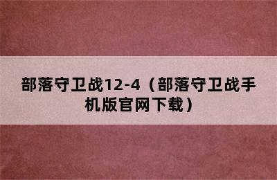 部落守卫战12-4（部落守卫战手机版官网下载）