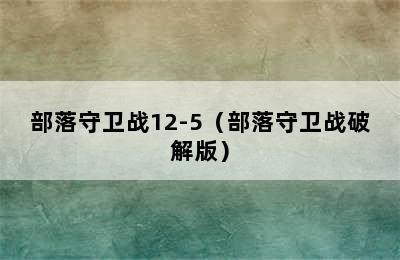 部落守卫战12-5（部落守卫战破解版）