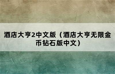 酒店大亨2中文版（酒店大亨无限金币钻石版中文）