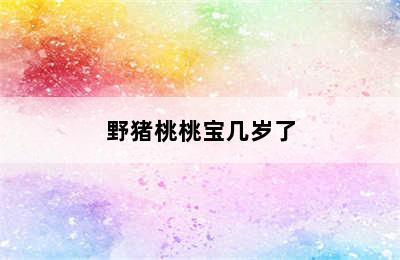 野猪桃桃宝几岁了