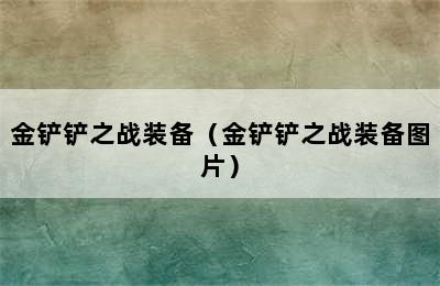 金铲铲之战装备（金铲铲之战装备图片）