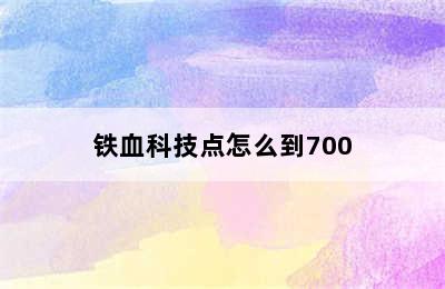 铁血科技点怎么到700