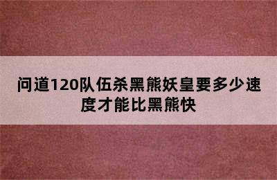 问道120队伍杀黑熊妖皇要多少速度才能比黑熊快